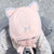 milkyfriends宝宝秋冬季毛线帽小猫毛线帽宝宝手工编织帽婴儿帽子(粉红色 均码3-18个月（42-50CM）)第3张高清大图