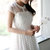 Mistletoe夏装新款 刺绣修身蕾丝连衣裙F6669(白色 XL)第5张高清大图