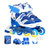 溜冰鞋直排轮滑鞋可调长短旱冰鞋岁男女儿童款8轮全闪套装(蓝色 S号（适合26-32码）)第5张高清大图
