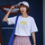 纽嘉2018韩版女装夏装新款宽松弹力打底衫印花短袖T恤DR-K06(白色 XXL)第4张高清大图