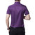 2017新款休闲修身男士薄款短袖衬衫免烫抗皱纯色男衬衣 2701(紫色)第2张高清大图