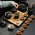 茶杯套装家用简约现代客厅办公室整套黑陶瓷茶壶茶碗日式功夫茶具(侧把壶(10头茶具))第5张高清大图