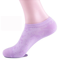 【浪莎】女袜子低帮浅口短袜船型袜 女士薄棉袜春夏季隐形短筒船袜(紫色)