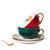 欧式轻奢陶瓷咖啡杯杯碟套装ins家用下午茶杯子送礼情侣杯子(【深红 墨绿】礼盒装)第4张高清大图