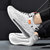 气垫跑步鞋男鞋飞织网面透气运动鞋厚底休闲老爹鞋潮鞋AJ(3502白色 45)第3张高清大图