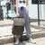 男士双肩包休闲电脑帆布背包旅游旅行包学生书包(黑灰色 27*17*40cm)第2张高清大图
