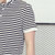 尊首（ZUNSHOU)2016夏装新款男士T恤 男韩版翻领条纹短袖T恤(黑条 4XL)第5张高清大图