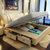 兰瑞蒂 皮艺床  1.8米简约现代双人床 可拆洗麻布储物床(褐灰色 床+床垫+2个床头柜)第3张高清大图