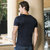 爱登堡男装夏季新款短袖T恤男青年时尚潮流印花体恤打底衫(黑色 165)第2张高清大图
