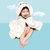 ONEDAY日本新款儿童卡通连帽一体式珊瑚绒浴袍 柔软亲肤锁温 居家外出均适用(淘气羊驼（黄色） 默认)第3张高清大图