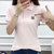 2021夏季短袖T恤女纯棉白色有领NY刺绣潮牌polo衫女运动翻领上衣(红色 S)第4张高清大图