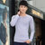2017春装新款男士纯色圆领长袖t恤 韩版棉质修身打底衫 D803(圆领浅灰)第4张高清大图