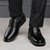 【100%全牛皮】新款男士皮鞋商务休闲真皮鞋防滑软底中老年爸爸鞋(2088黑色 40)第3张高清大图