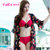 2020夏季新款性感聚拢泳衣女 雅凯诗女蕾丝三件套泳装Y60801(红色 M)第4张高清大图