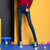 酷总会2017韩版两色弹力牛仔裤女长裤显瘦提臀小脚裤铅笔裤牛仔606(深蓝色 32)第3张高清大图