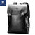 卢比亚男士双肩包牛皮背包男韩版时尚旅行包学院潮流电脑书包(啡色_无前带_)第2张高清大图