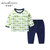 婴儿夏装分体套装夏季薄款宝宝长袖空调房衣服3-6个月新生儿睡衣(TZ625绿色 120cm)第3张高清大图