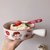 韩版ins风陶瓷泡面碗宿舍用学生可爱麦片沙拉甜品碗大容量手柄碗(不二家干饭碗+PVC盖)第5张高清大图
