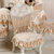 欧式桌布 餐桌布艺 餐桌布椅子套套装 茶几布台布 餐桌垫(花簇（香槟色） 中式一个椅垫和一个靠背)第5张高清大图
