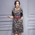 莉妮吉尔2016秋装新款韩版修身长袖裙子女装春秋款中长款印花连衣裙(英文字母 XL)第4张高清大图
