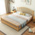进畅家具 全实木床北欧风格现代简约双人床1.8米单人1.5米日式原木主卧家具(1.8*2米（胡桃色） 床+床垫+床头柜*2)第3张高清大图