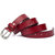 海谜璃(HMILY)新款休闲二层牛皮女士皮带 时尚针扣腰带 镂空铆钉图案腰链 H61(红色)第5张高清大图