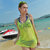 雅凯诗分体泳装女 四件套 性感镂空时尚沙滩海边温泉泳衣女50402(绿色 M)第3张高清大图