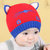 秋冬宝宝针织帽婴毛线帽儿男童女童小孩儿童帽子韩版0-3-6-12个月(黑色)第4张高清大图