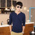 男士长袖t恤打底衫秋季潮流 韩版修身棉纯色男式秋衣(蓝色 XL)第2张高清大图
