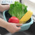 厨房多功能洗菜沥水篮双层带盖洗菜篮水果篮塑料家用果蔬保鲜盒(粉色【1个装】)第4张高清大图