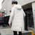 冬季新款男士羽绒棉服中长款潮流连帽户外大衣加厚保暖加长过膝外套  XZLZ1520(XZLZ1520-白色 M)第5张高清大图