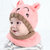韩版儿童帽子婴儿毛线围脖套宝宝帽子0-3-6-12个月秋冬男女小孩帽子围巾套装1-2岁(奶白色 颜色)第4张高清大图