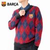 巴塞罗那俱乐部商品丨巴萨新款冬季加厚V领梅西足球宽松学院毛衣(花色)