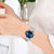 艾诺（AILUO）手表 女表 欧美简约钢带女士石英表 防水时尚休闲女款腕表 （白色蓝色）(蓝色 钢带)第3张高清大图