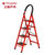 Tripolar加厚钢管防滑折叠梯人字梯 步步高移动楼梯便携式家用折叠梯tp4001(红色)第5张高清大图