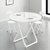 TIMI 现代折叠桌椅 家用小户型折叠桌 阳台桌椅(白色 60方桌一桌二椅)第2张高清大图