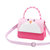 儿童包包公主斜挎包生日礼物企鹅小女孩可爱迷你时尚女童包包手提包(玫红色 中款)第3张高清大图