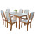 木巴北欧餐桌椅组合现代简约钢化玻璃饭桌一桌四椅六椅组合(CZ206+YZ402(一桌六椅） 默认)第5张高清大图