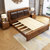 恒兴达 实木床1.8米中式橡胶木色双人床经济型简约现代小户型主卧储物床软靠床(1.5*2米原木色 床+床垫)第2张高清大图