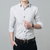 2018新春季韩版修身男士衬衫男长袖衬衣圆点休闲商务男装C02004(白色)第5张高清大图