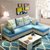 布艺沙发大小户型简约现代客厅整装L型可拆洗三人经济型组合家具  双+单+贵+茶几(米色+蓝色)第4张高清大图