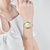 欧美时（OMAYS）全自动机械手表女士 商务休闲双日历女表 时尚潮流气质女神精钢带防水夜光腕表(金色 钢带)第4张高清大图