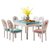 蓝色地中海实木餐桌椅组合 方桌变圆桌小户型伸缩折叠歺桌饭桌子(1.5米单餐桌)第5张高清大图