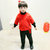 儿童冬款唐装汉服民族风男女童加厚套装过年喜庆宝宝拜年服新年装新年装拜年装(130码（身高120-130） 红色)第3张高清大图