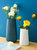 简约欧式小花瓶客厅插花干花装饰摆件办公室水培植物塑料瓶(灯罩型深蓝色)第2张高清大图
