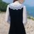2018秋装新款韩版女装修身长袖丝绒鱼尾两件套连衣裙套装裙裙子(黑色)(M)第5张高清大图