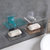 水晶肥皂盒粘贴壁挂式沥水免打孔香皂置物架浴室创意塑料透明皂托(混色2个装)第2张高清大图