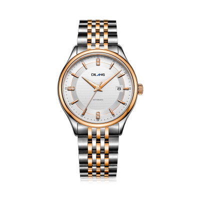 帝浪(DILANG)男士手表进口自动机械机芯钢带皮带经典休闲时尚绅士腕表K9(白色)