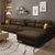 美天乐 布艺沙发 北欧大小户型组合简约现代可拆洗整装沙发客厅家具(深灰色 单+双+贵妃+脚踏（乳胶款）)第2张高清大图
