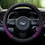 2017款悦达起亚智跑KX5 K2 K3 K5K4专用方向盘套子 真皮汽车把套(运动款 黑紫色)第5张高清大图